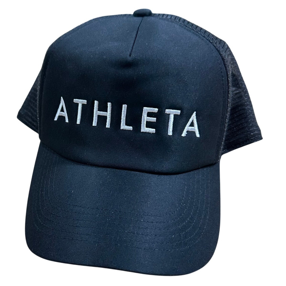 Athleta Icon Trucker Hat One Size Adjustable Black New Without Tags